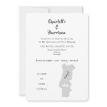 ポルトガル結婚の目的地の写真招待状