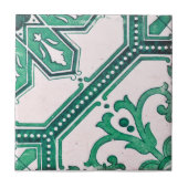 ポルトガル緑の幾何学アズレジョスタイル タイル (正面)