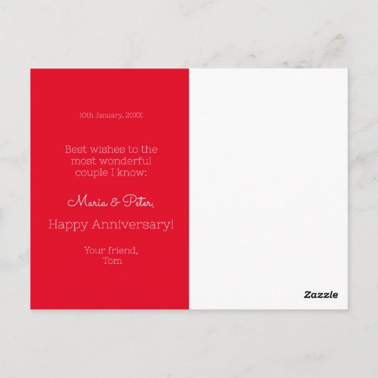 ポルトガル製のハンカチ 結婚記念日 ポストカード (裏面)