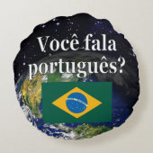 ポルトガル話語ですか？ポルトガル語で。旗の地 ラウンドクッション (裏面)