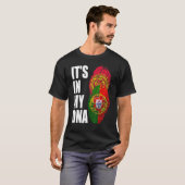 ポルトガル語とキルギスタンミックスDna伝統国旗 Tシャツ (正面フル)