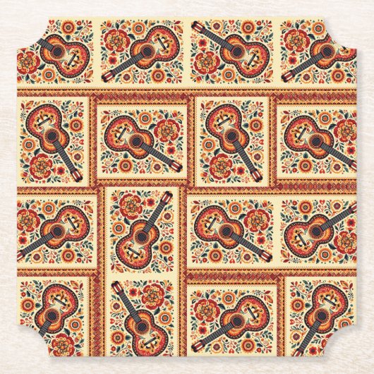 ポルトガル語のギター ペーパーコースター (正面)