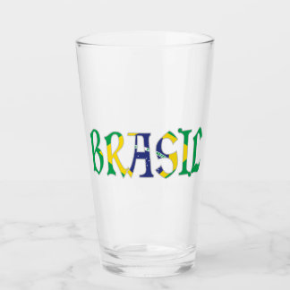 ポルトガル語のブラジルを国旗の色で タンブラーグラス