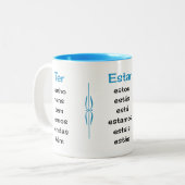 ポルトガル語の動詞の先生または学生 ツートーンマグカップ (正面左)