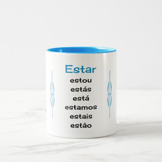 ポルトガル語の動詞の先生または学生 ツートーンマグカップ (中央)