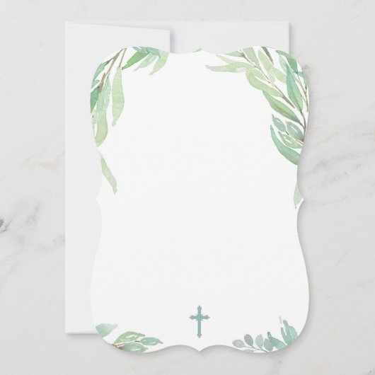 ポルトガル語の少年のための緑のバプテスマパーティー 招待状