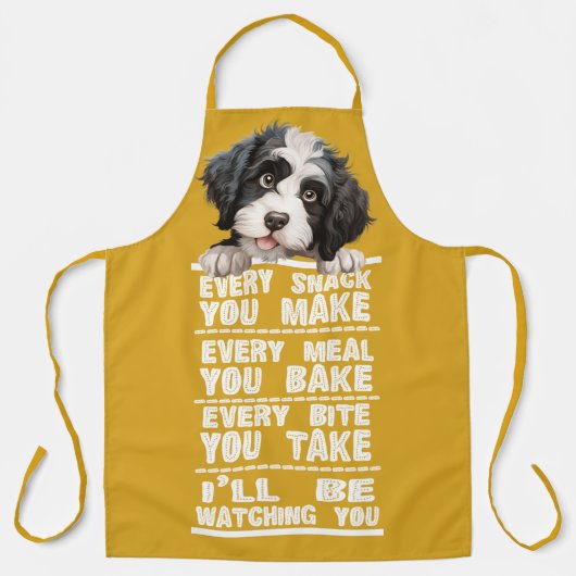 ポルトガル語の水犬のおやつはすべて作る エプロン (正面)