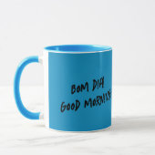 ポルトガル語の雄鶏 Bom dia - 英語の挨拶 マグカップ (左)