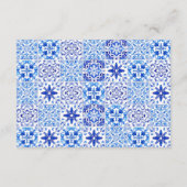 ポルトガル語の青い白いタイル結婚アーチ エンクロージャーカード (裏面)