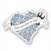 ポルトガル語を愛し図解入りの、写真付きのて愛する シール (正面)