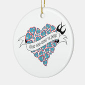 ポルトガル語を愛し図解入りの、写真付きのて愛する セラミックオーナメント (左)