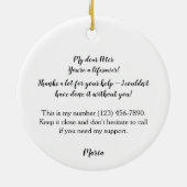 ポルトガル語を愛し図解入りの、写真付きのて愛する セラミックオーナメント (裏面)