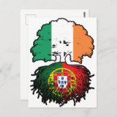 ポルトガル語アイルランドの木のルーツ国旗 ポストカード (正面/裏面)