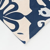 ポルトガル語アズレジョブルーとホワイト フリースブランケット (角)