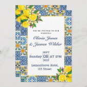 ポルトガル語アズレジョレモンタイル結婚ズ 招待状 (正面/裏面)