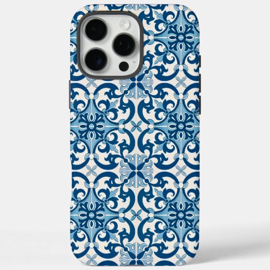 ポルトガル語アズレジョ(紋章の)フラ・ダ・リスタイルタイル模様 Case-Mate iPhoneケース (裏面)