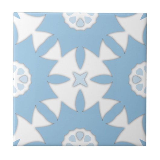 ポルトガル語アズレホス淡青と白の幾何学的 タイル (正面)