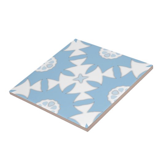 ポルトガル語アズレホス淡青と白の幾何学的 タイル (側面)