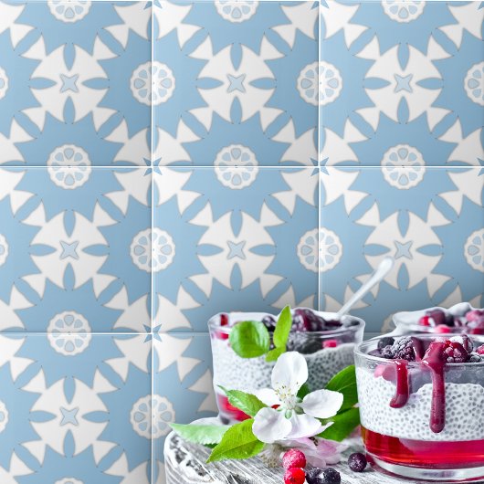 ポルトガル語アズレホス淡青と白の幾何学的 タイル