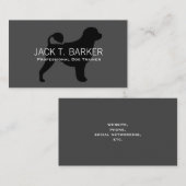 ポルトガル語ウォータードッグシルエット黒オングレー 名刺 (正面/裏面)