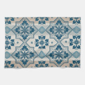 ポルトガル語キッチンタオル地中海の、ブルーホワイト キッチンタオル (横)