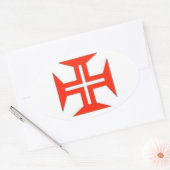 ポルトガル語クロスオーバルステッカー 楕円形シール (封筒)