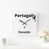 ポルトガル語サッカー選手のカスタマイズ スクエア壁時計 (ホーム)