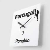 ポルトガル語サッカー選手のカスタマイズ スクエア壁時計 (傾斜)