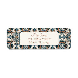 ポルトガル語スタイルタイルエレガントシック差出人住所 ラベル