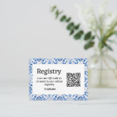 ポルトガル語タイルブライダルシャワーレジストリエンクロージャ エンクロージャーカード (スタンド正面)