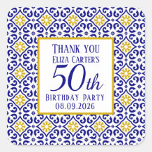 ポルトガル語タイルブルー50誕生日 地中海の