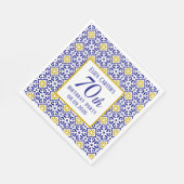 ポルトガル語タイルブルー70誕生日 地中海の スタンダードランチョンナプキン (角)