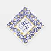 ポルトガル語タイルブルー80誕生日 地中海の スタンダードランチョンナプキン (角)