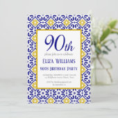 ポルトガル語タイルブルー90誕生日 地中海の 招待状 (スタンド正面)