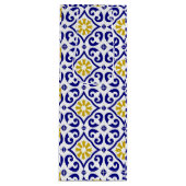 ポルトガル語タイル地中海のブルーフローラ ワインギフトバッグ (正面)