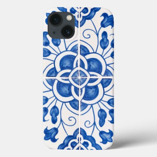 ポルトガル語タイル地中海のブルーフローラ Case-Mate iPhoneケース (裏面)