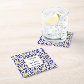 ポルトガル語タイル地中海のブ結婚ルー スクエアペーパーコースター (インサイチュ)