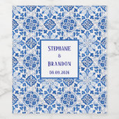 ポルトガル語タイル地中海のブ結婚ルー ワインラベル (シングルラベル)