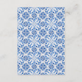 ポルトガル語タイル結婚ブルーの宿泊施設 エンクロージャーカード (裏面)