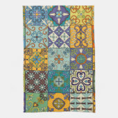 ポルトガル語タラベラタイルデザイン キッチンタオル (縦)