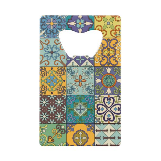 ポルトガル語タラベラタイルデザイン クレジットカード栓抜き (正面)