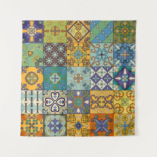 ポルトガル語タラベラタイルデザイン タペストリー (正面)