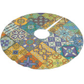 ポルトガル語タラベラタイルデザイン ブラッシュドポリエステルツリースカート (アングル)