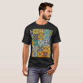ポルトガル語タラベラタイルデザイン Tシャツ (正面フル)