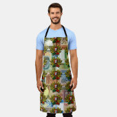 ポルトガル語デザインオールオーバープリントエプロン エプロン (着用した状態)