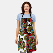 ポルトガル語デザイン エプロン (着用した状態)