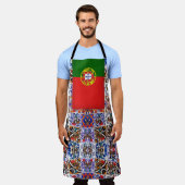 ポルトガル語デザイン エプロン (着用した状態)