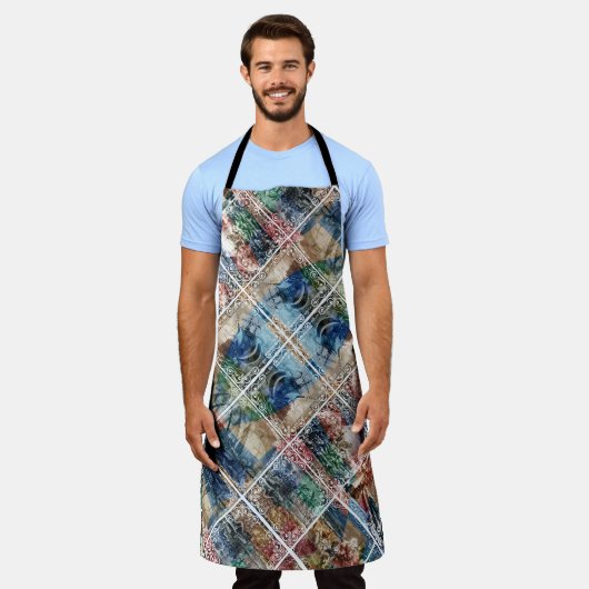 ポルトガル語デザイン エプロン (着用した状態)