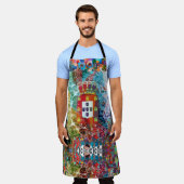 ポルトガル語デザイン エプロン (着用した状態)