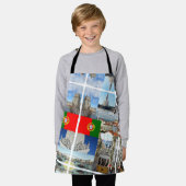 ポルトガル語デザイン エプロン (着用した状態)